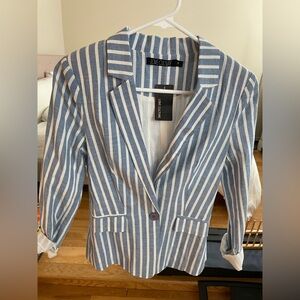 NEW Love Culture Blue Striped Blazer - small